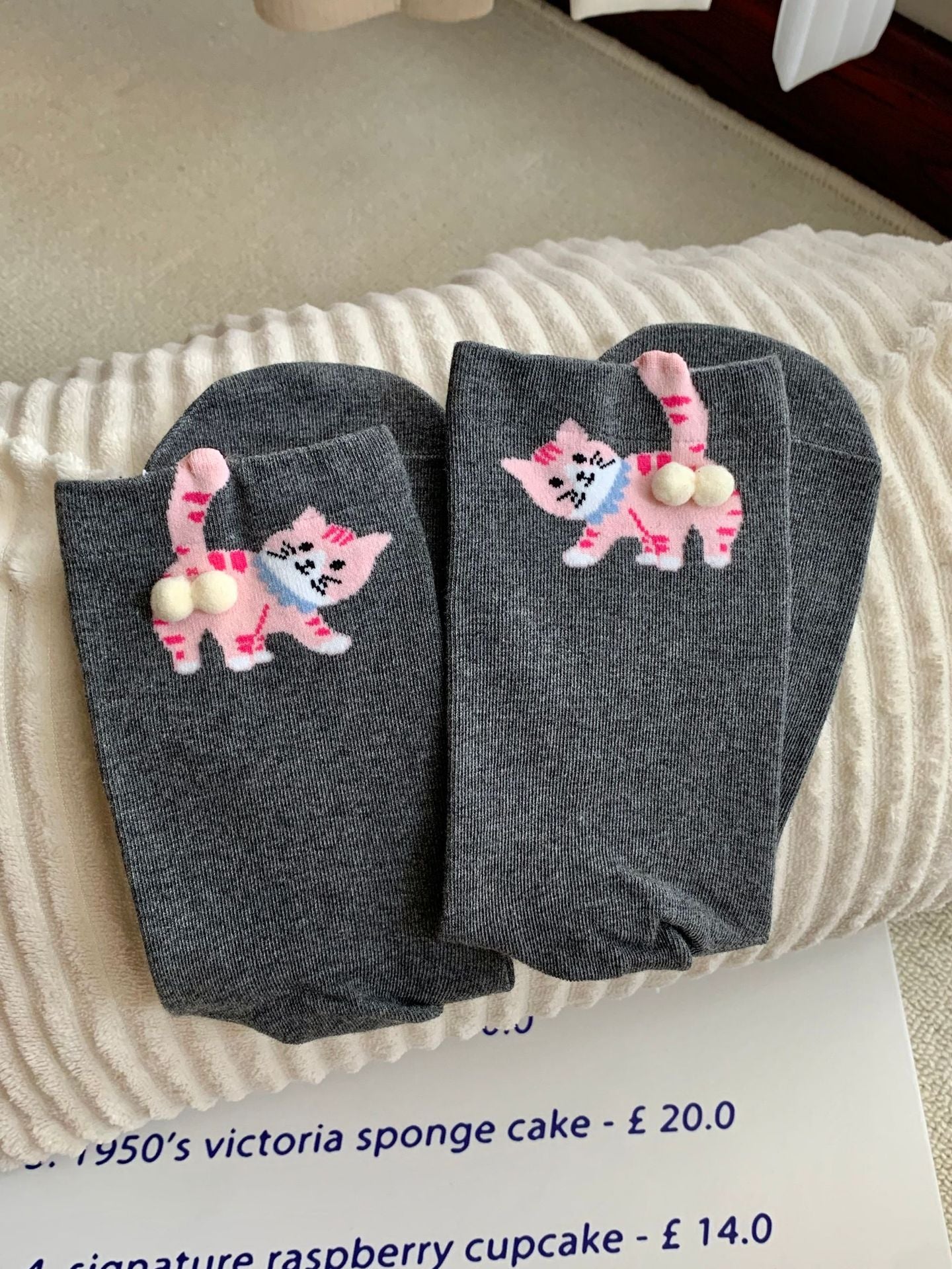 Cute 3D Cat Pom-pom Cartoon Socks